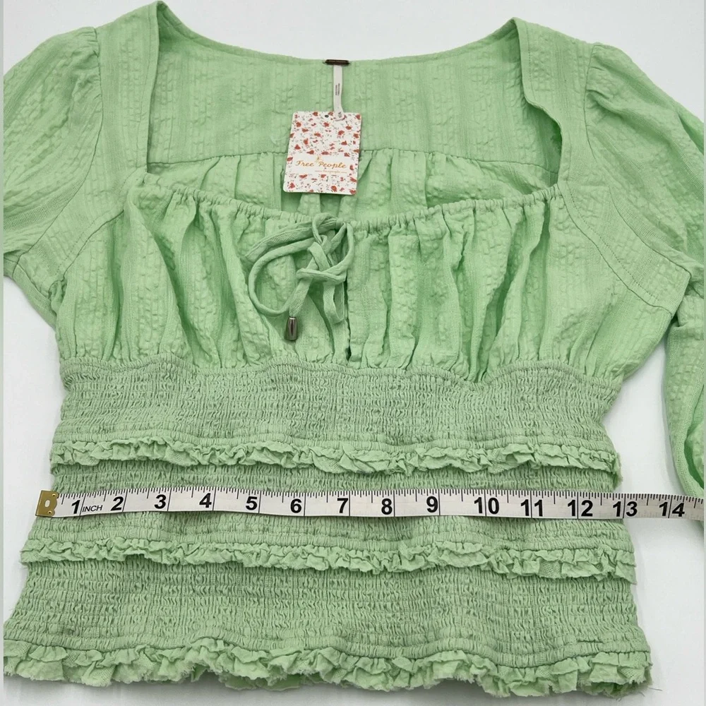 FREE PEOPLE - Lotita Queen Green Blouse.
